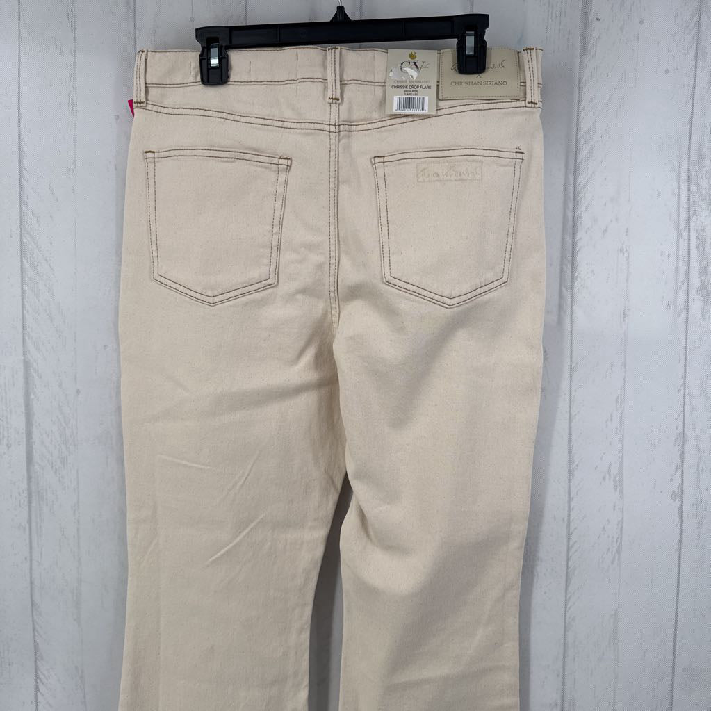 10 hi-rise crop flare jeans