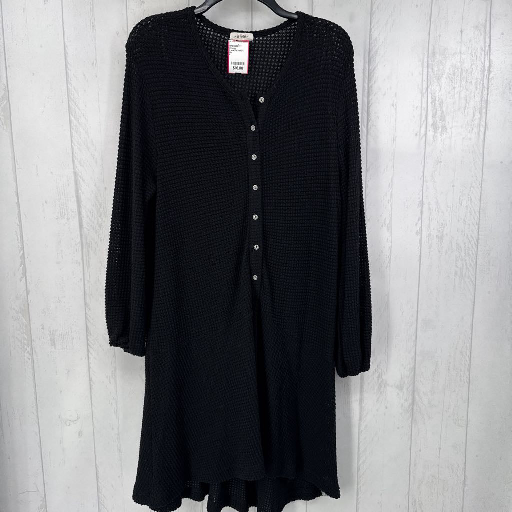 L waffle knit l/s dress