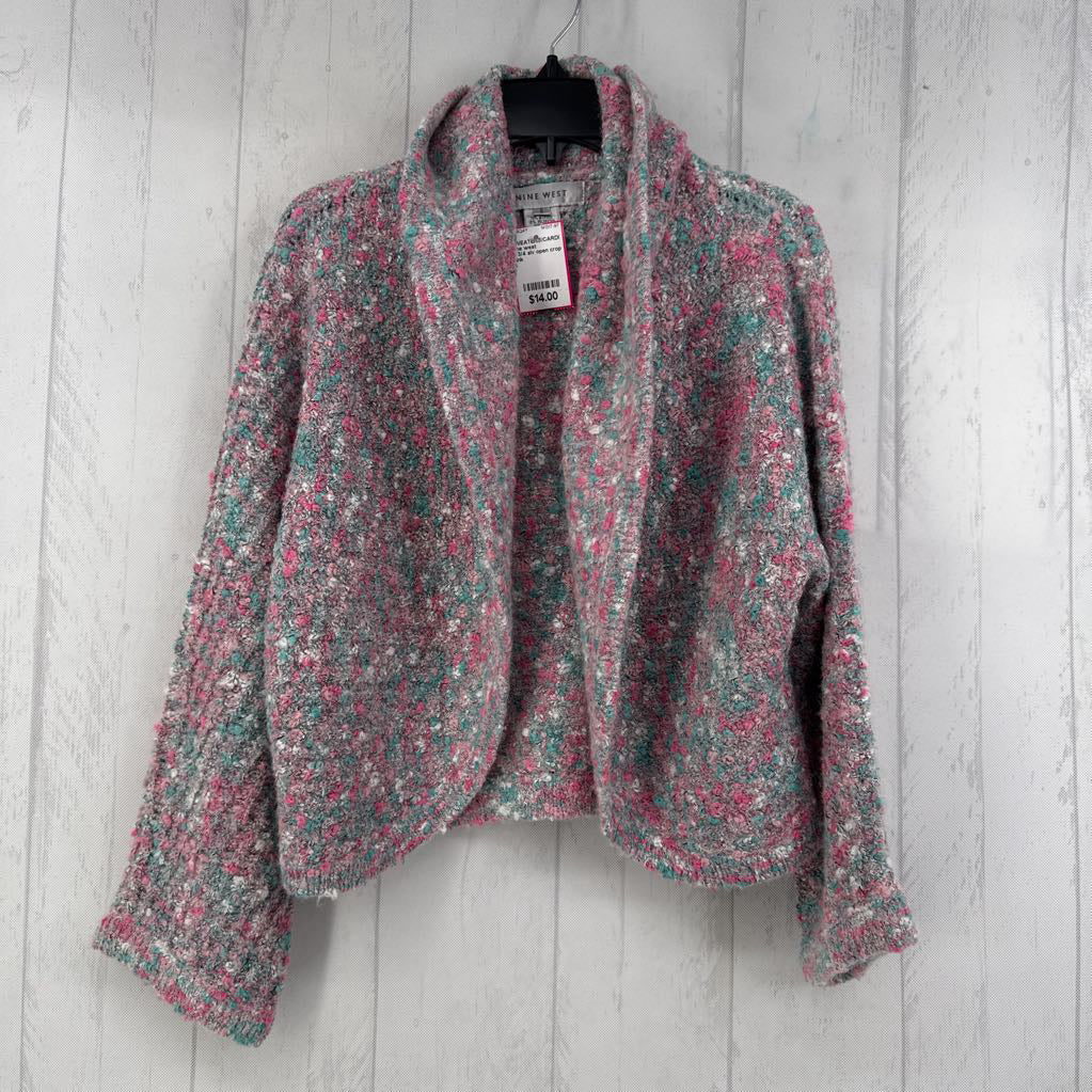 S 3/4 slv open crop cardigan