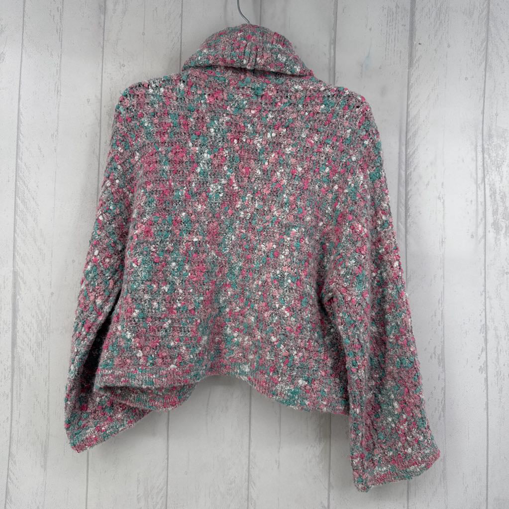 S 3/4 slv open crop cardigan