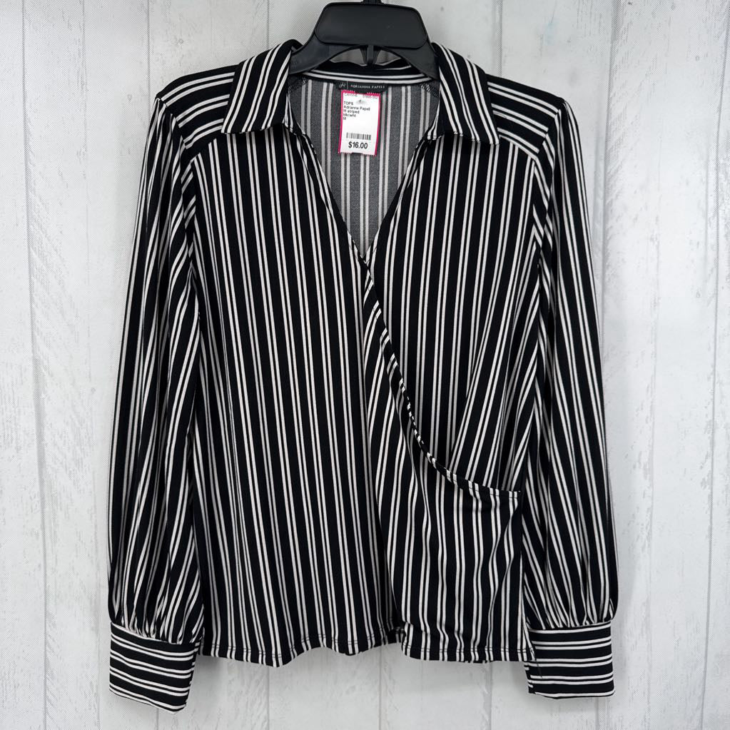 M striped crossover l/s top