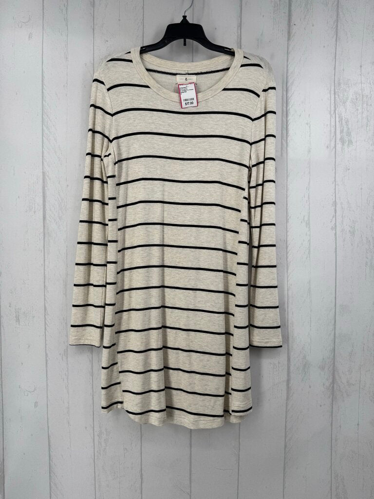 S striped l/s dress