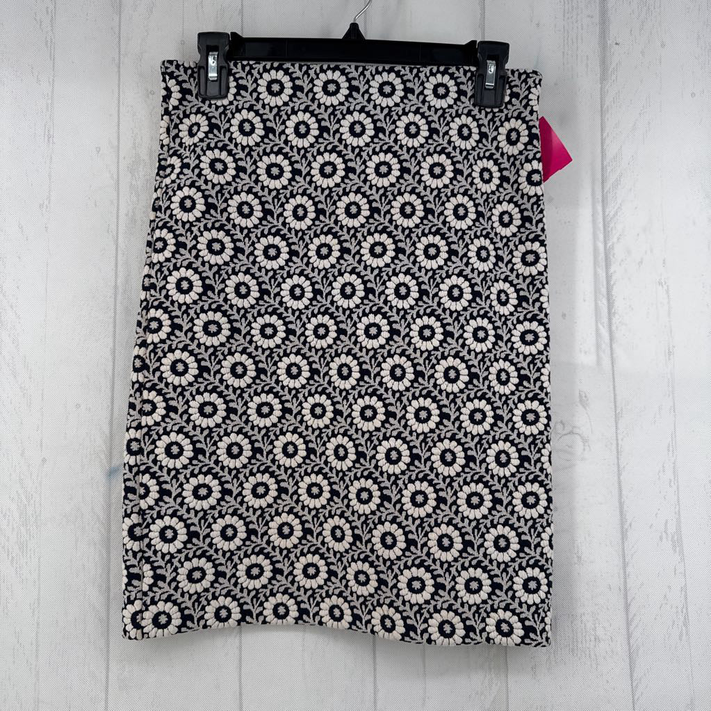 XS flo print pull-on skirt