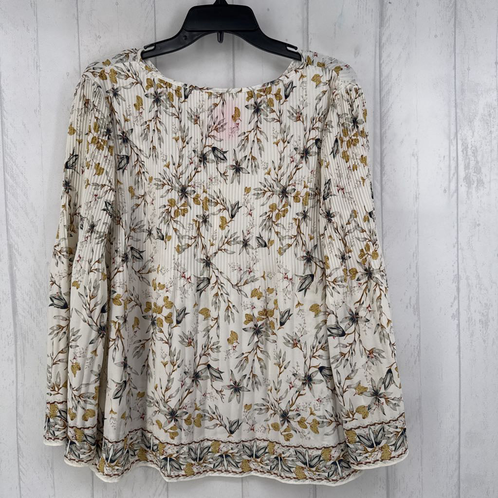 R88 M pleated flo print l/s top