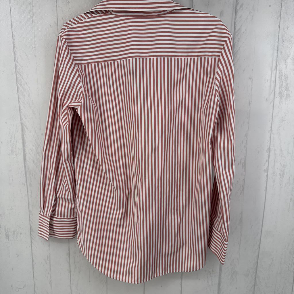 M striped button down l/s top