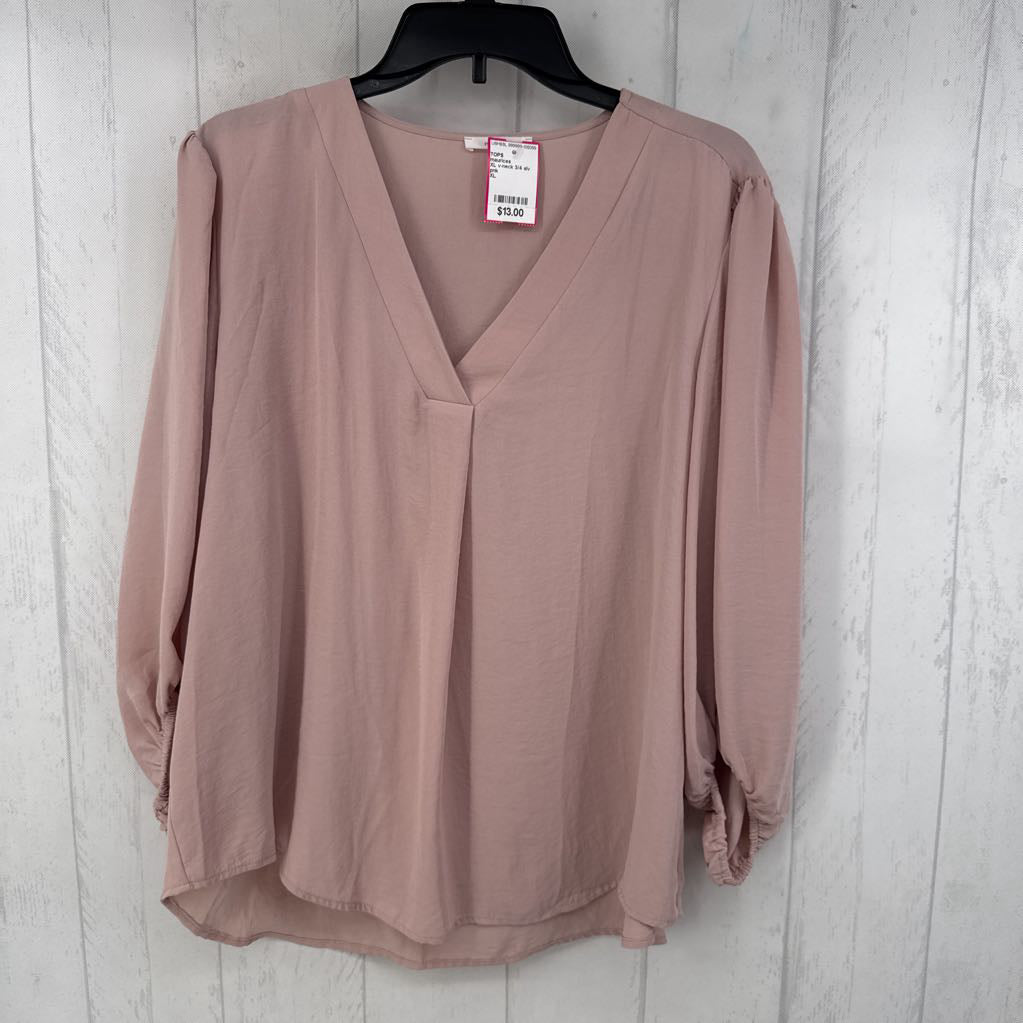 XL v-neck 3/4 slv top