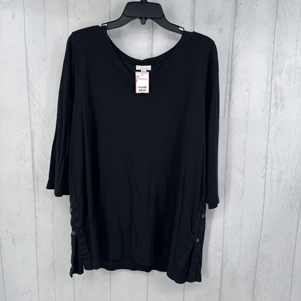 XL v-neck 3/4 slv top