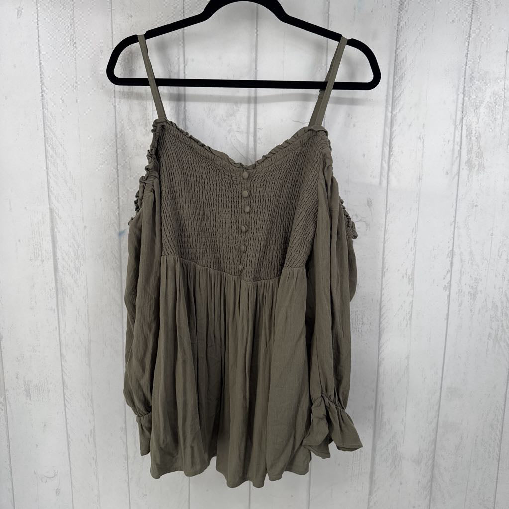 R65 2 l/s cold shoulder baby doll top