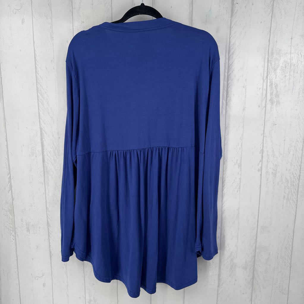 20w l/s half button baby doll tunic