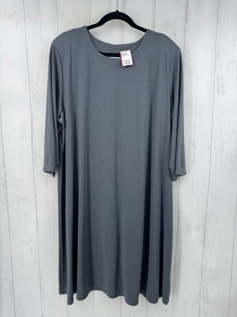 2X 3/4 slv dress