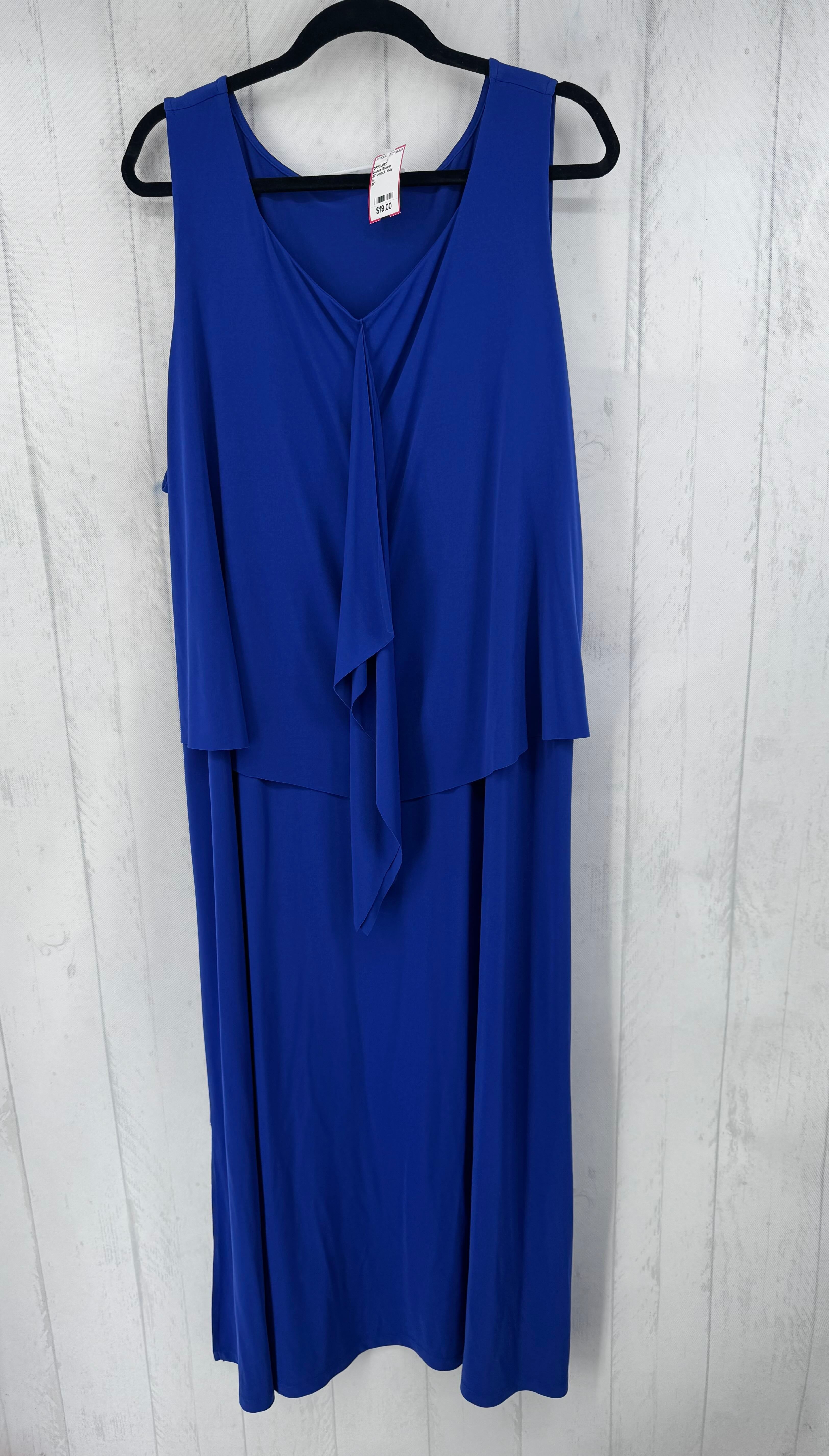 3X v-neck slvls dress