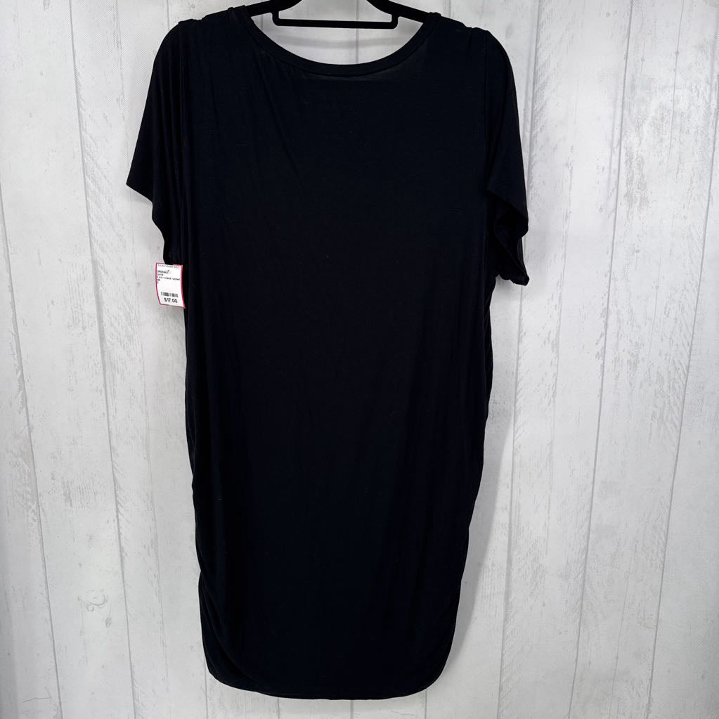 3 s/s v-neck ruched side dress