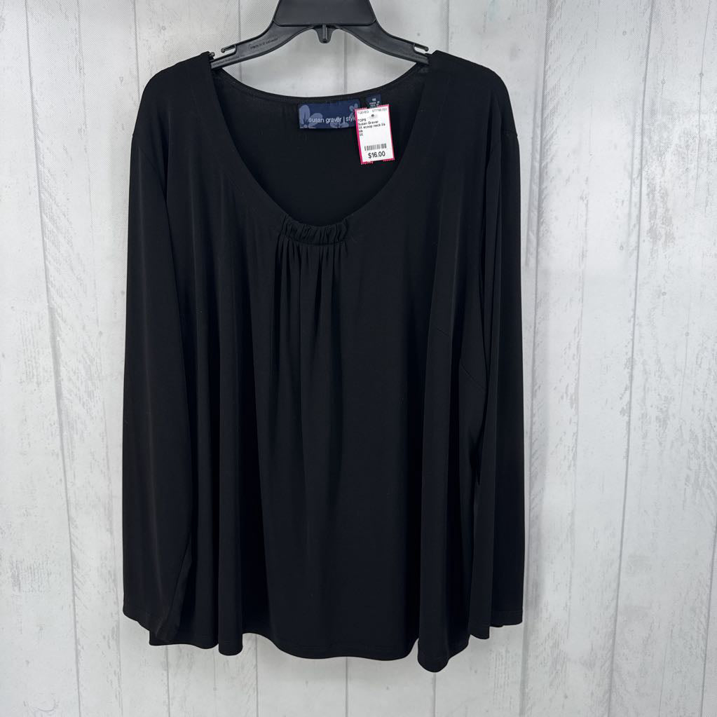 3X scoop neck l/s top