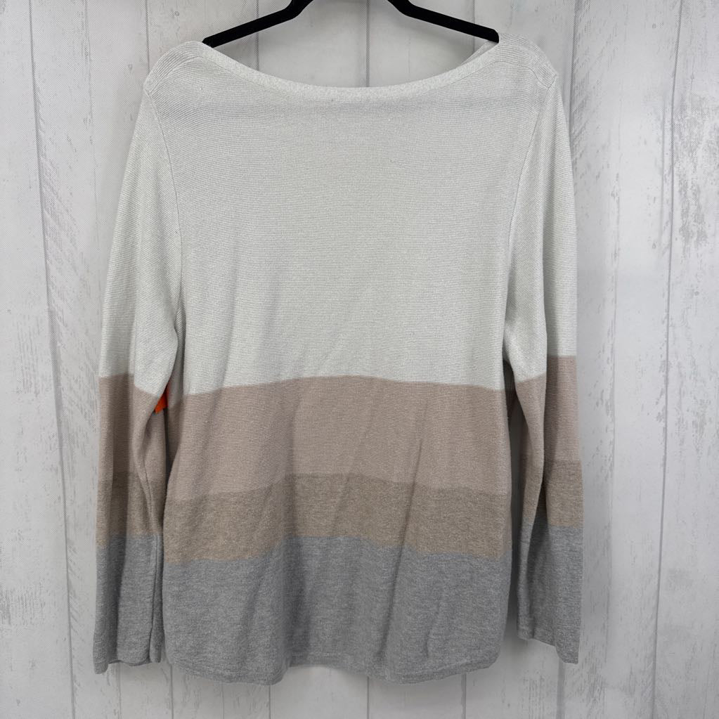 XL striped ribbed l/s top