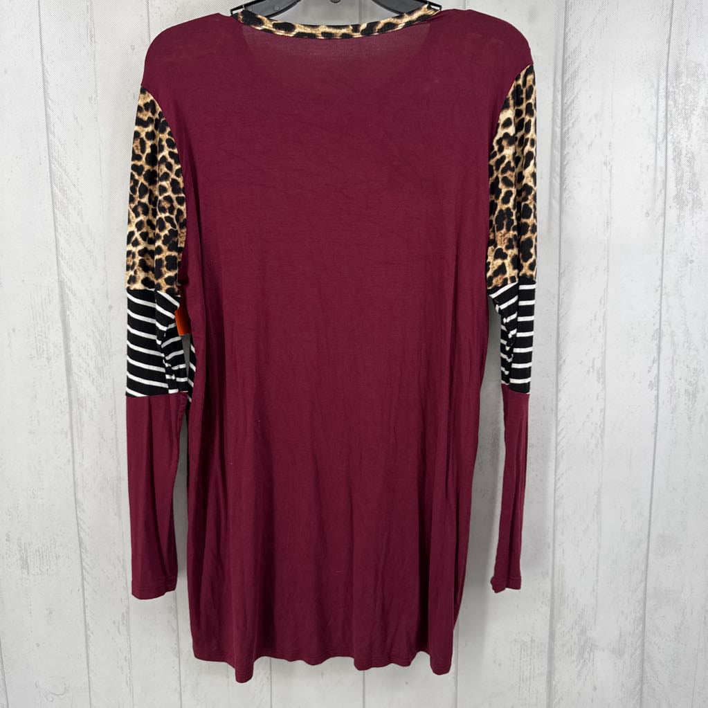 XL mixed print l/s top