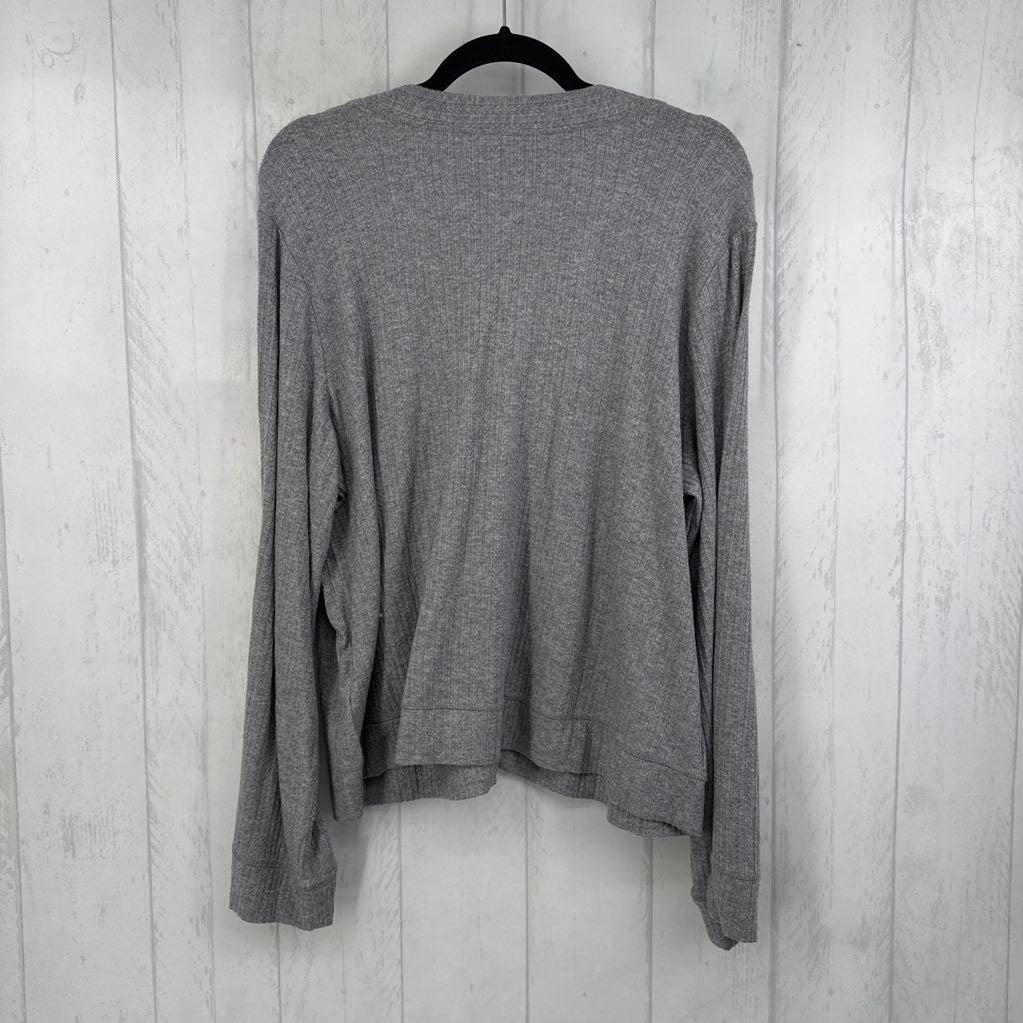 1X rib-knit button down cardi