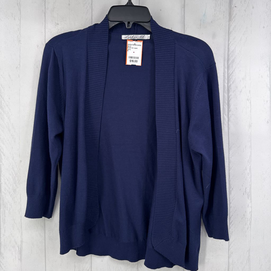 M 3/4 slv open cardigan