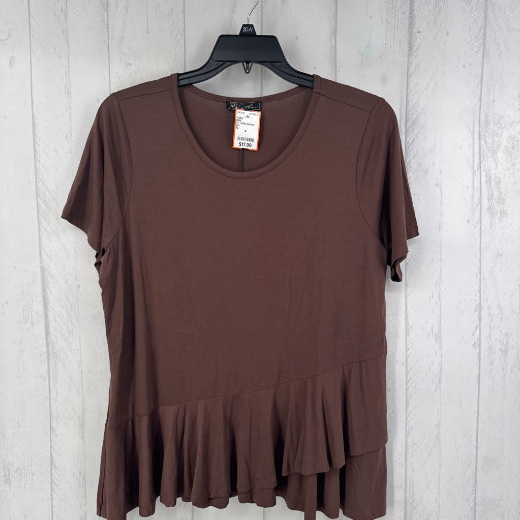 XL ruffle bottom s/s tee