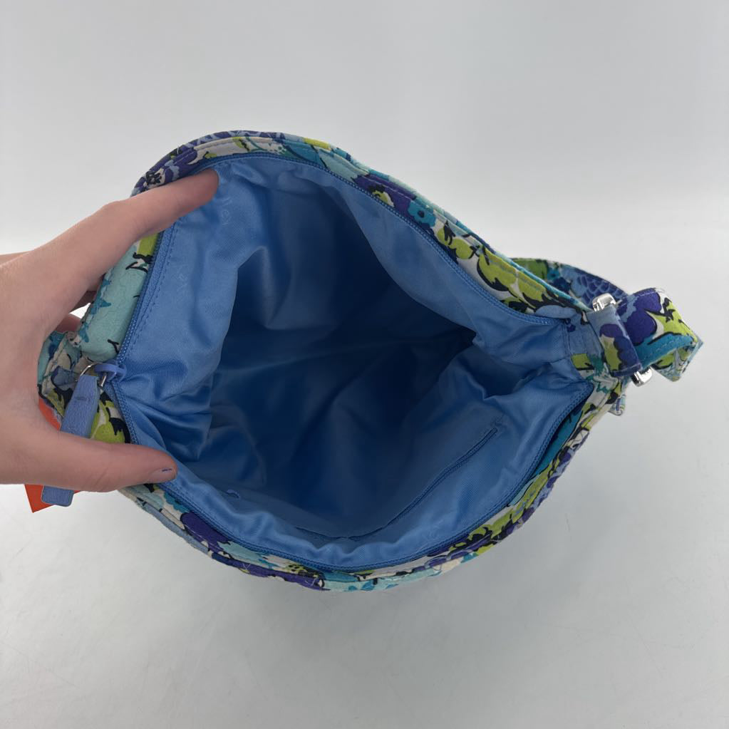 quilted flo print crossbody