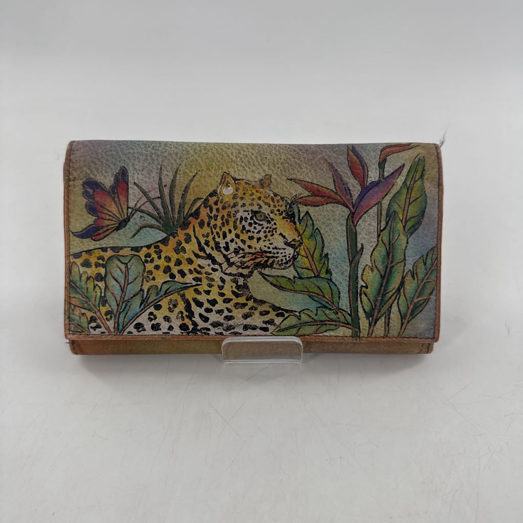 leather safari print wallet
