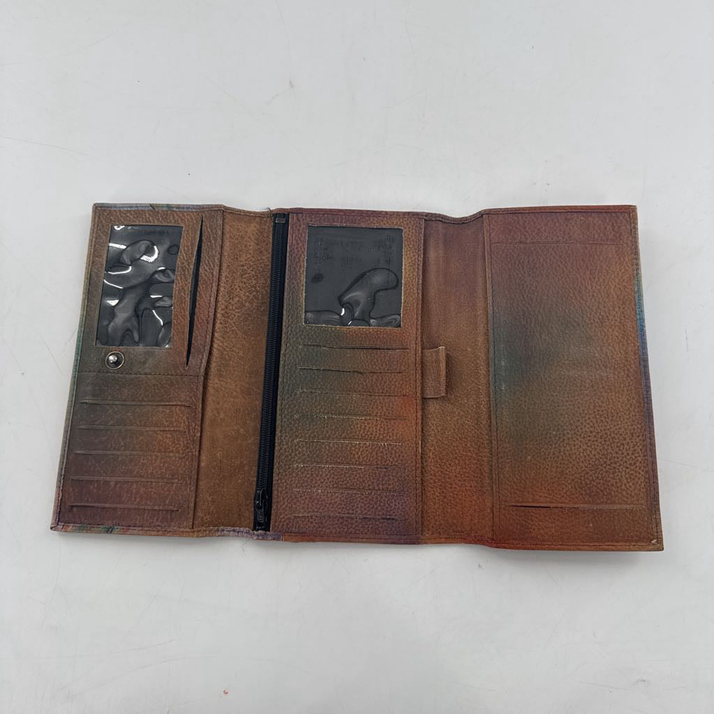 leather safari print wallet