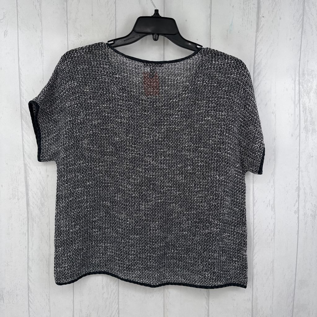 L tweed cap slv top