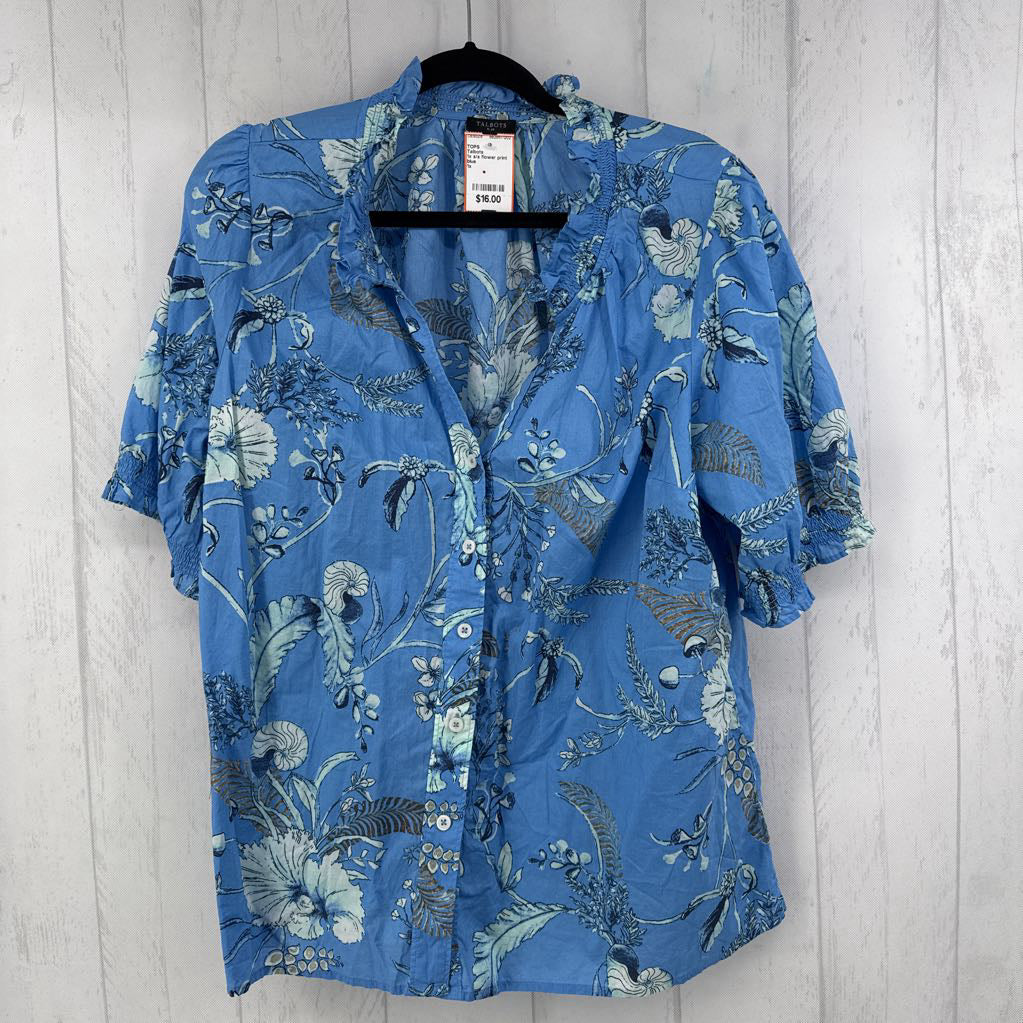1x s/s flower print button shirt