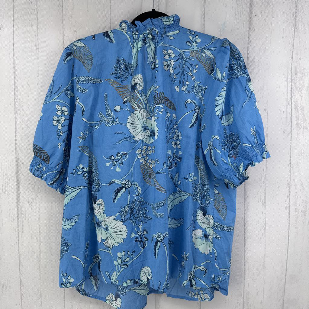 1x s/s flower print button shirt