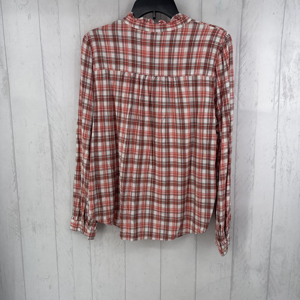 L plaid button down l/s top