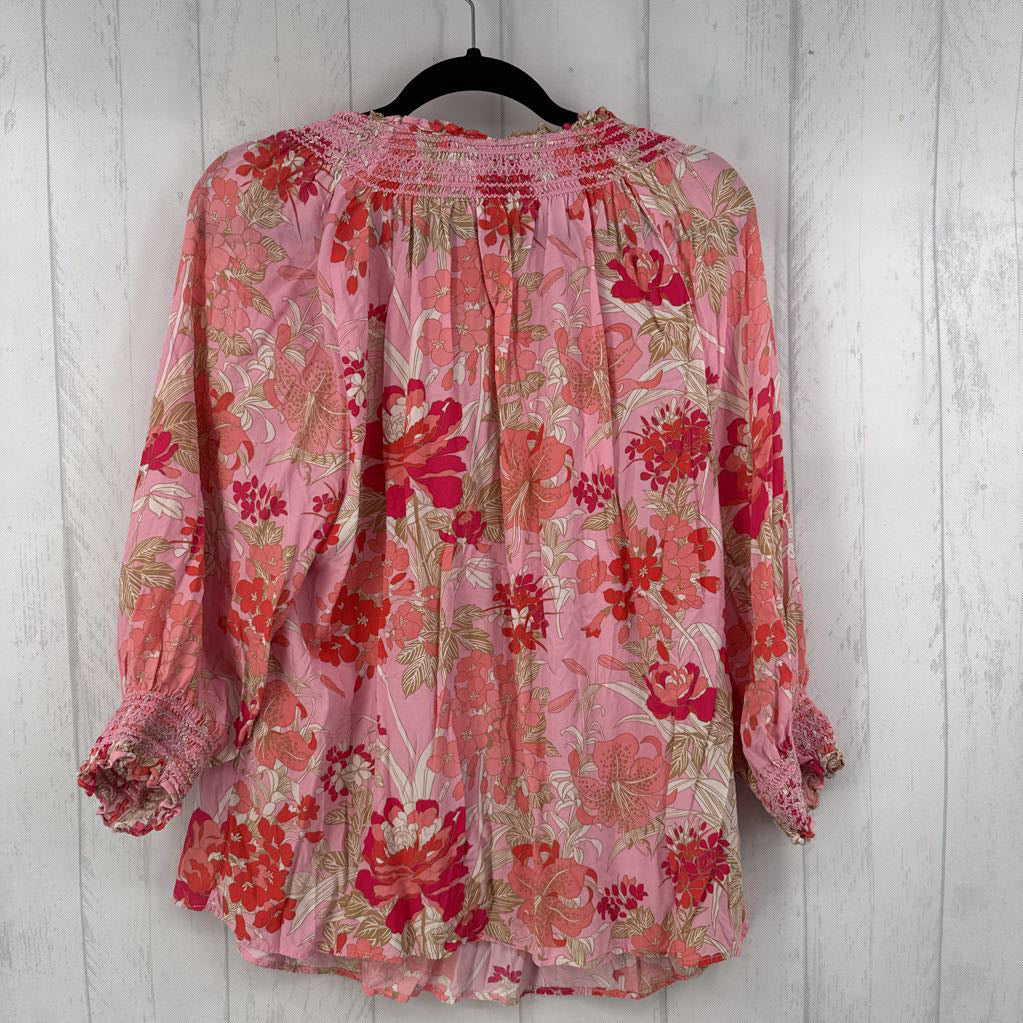 2x l/s smocked flower top