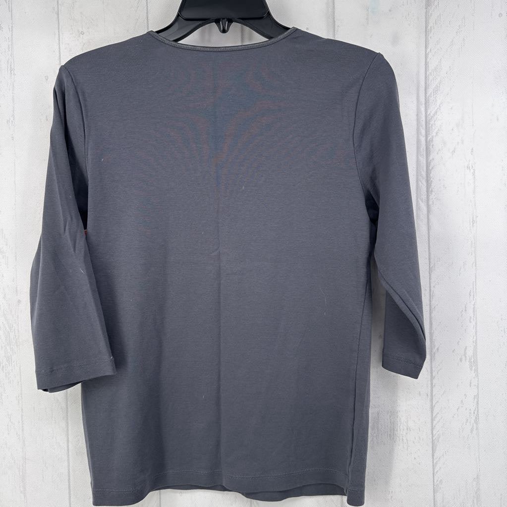 M elbow slv crew neck top