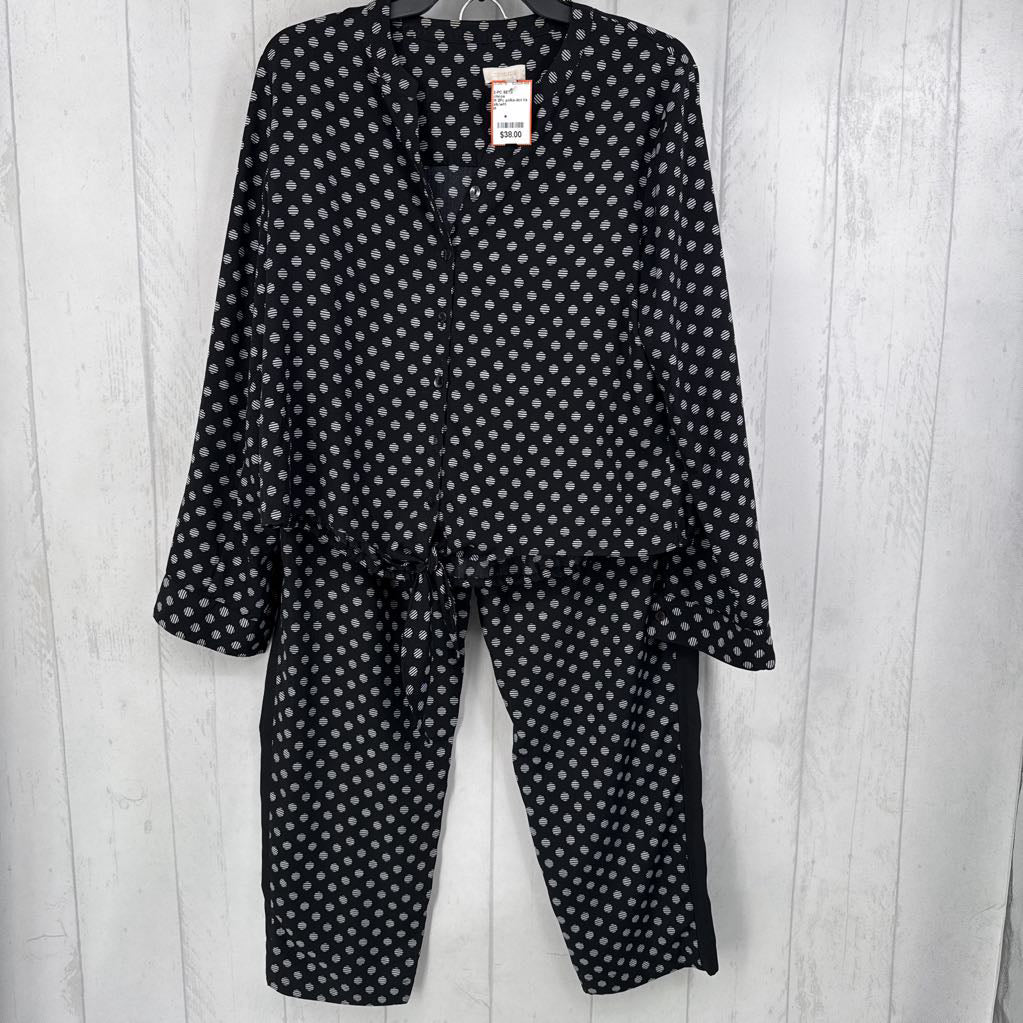 M 2Pc polka-dot l/s top & pull-on pant