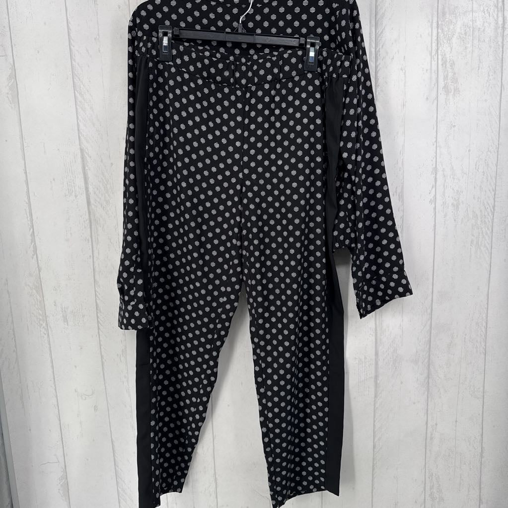 M 2Pc polka-dot l/s top & pull-on pant
