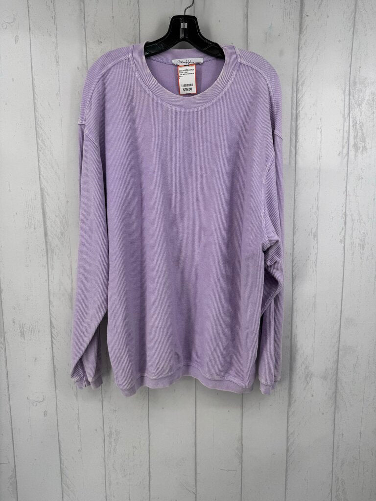 L rib knit crewneck sweatshirt