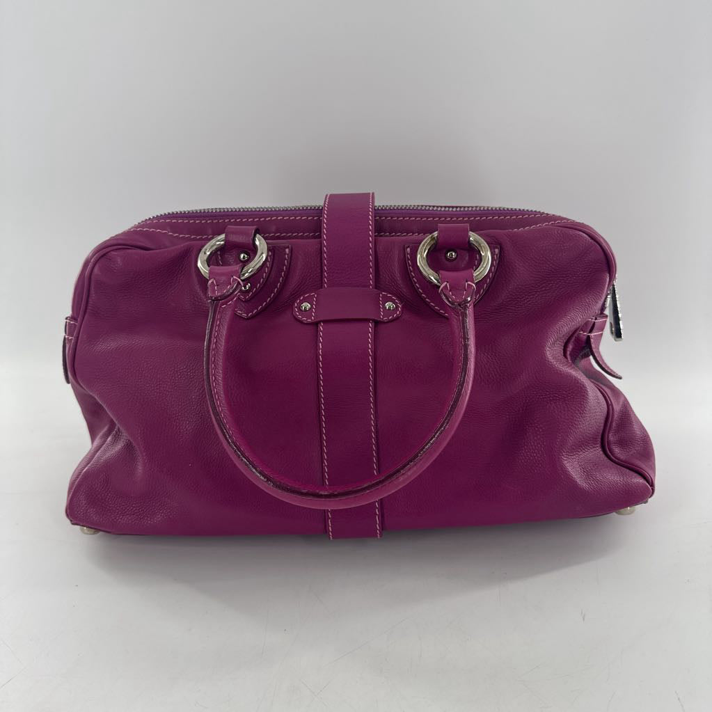 leather double handle bag