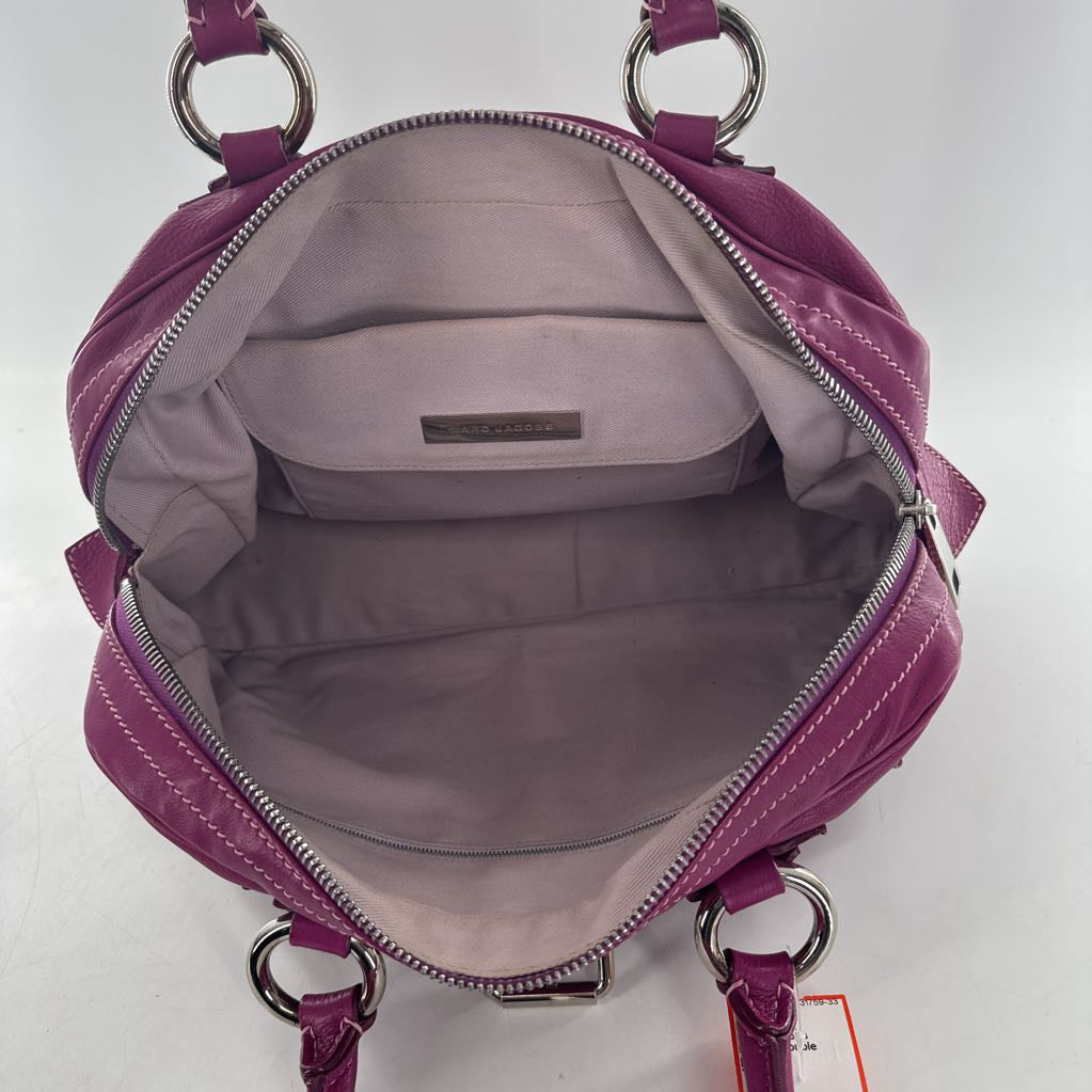 leather double handle bag