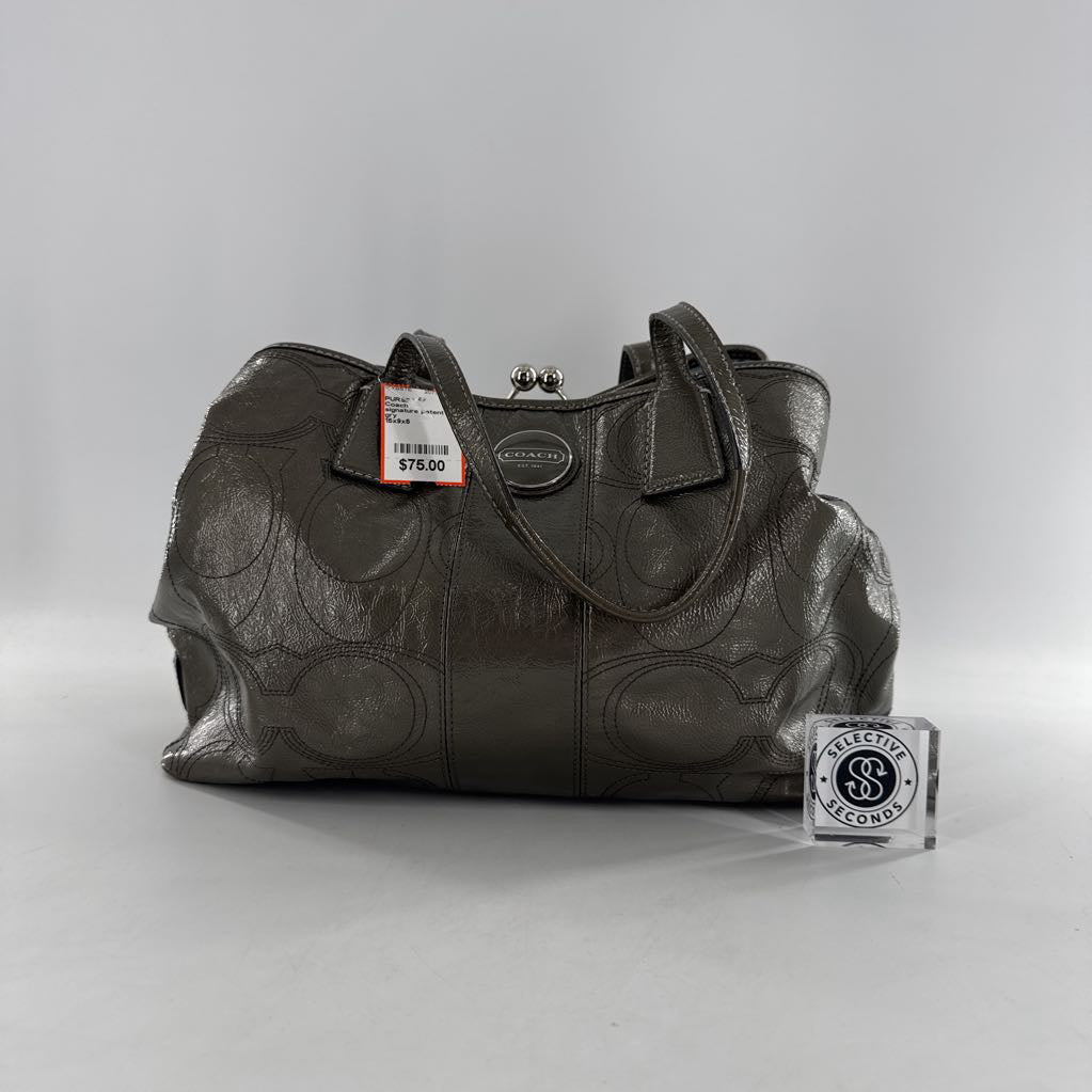 signature patent leather tote