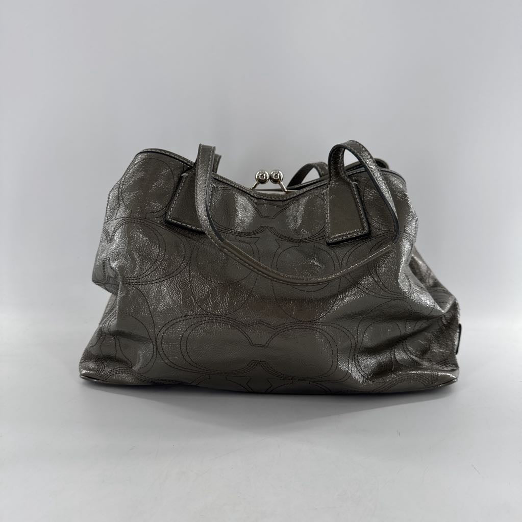 signature patent leather tote