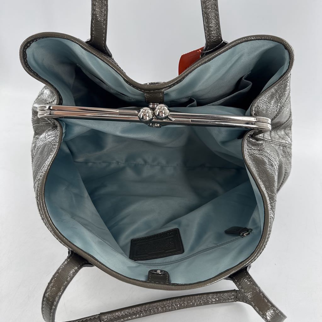 signature patent leather tote