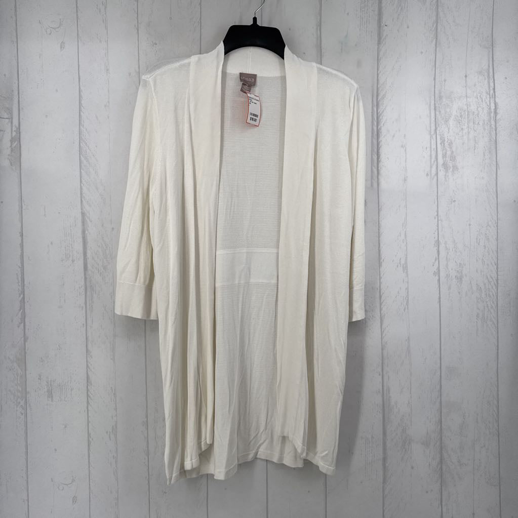 L 3/4 slv open front cardi