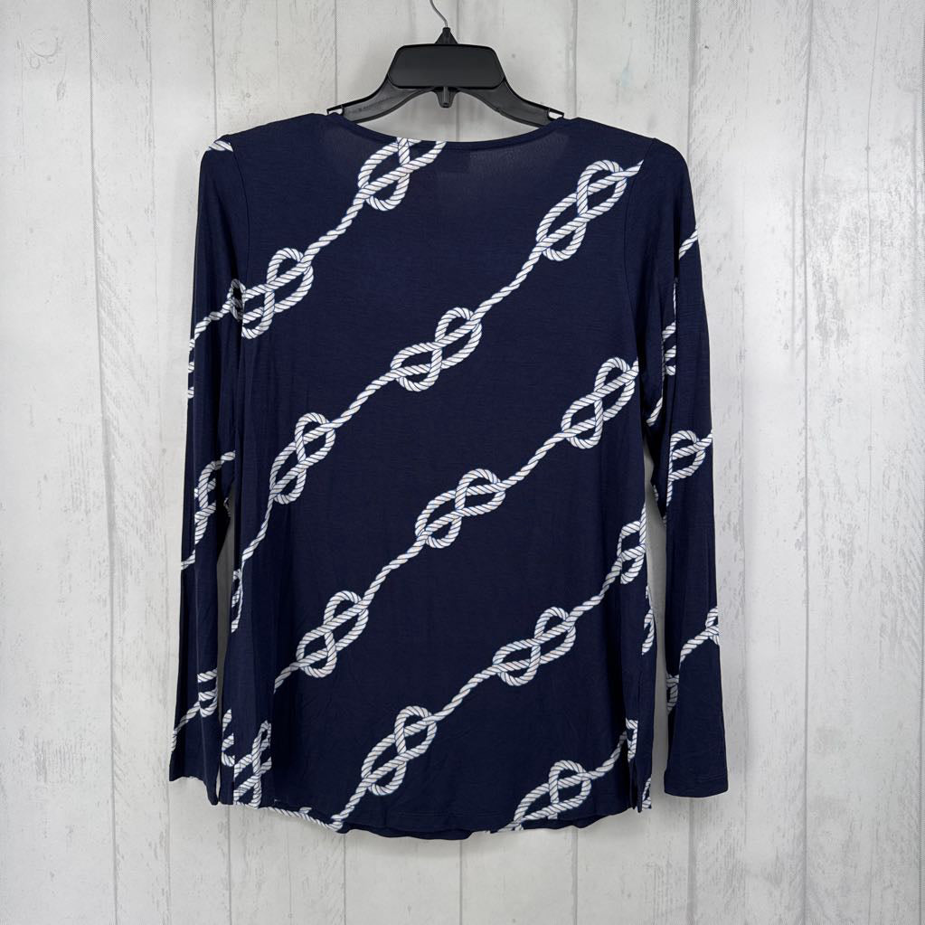 M rope knot print l/s tee