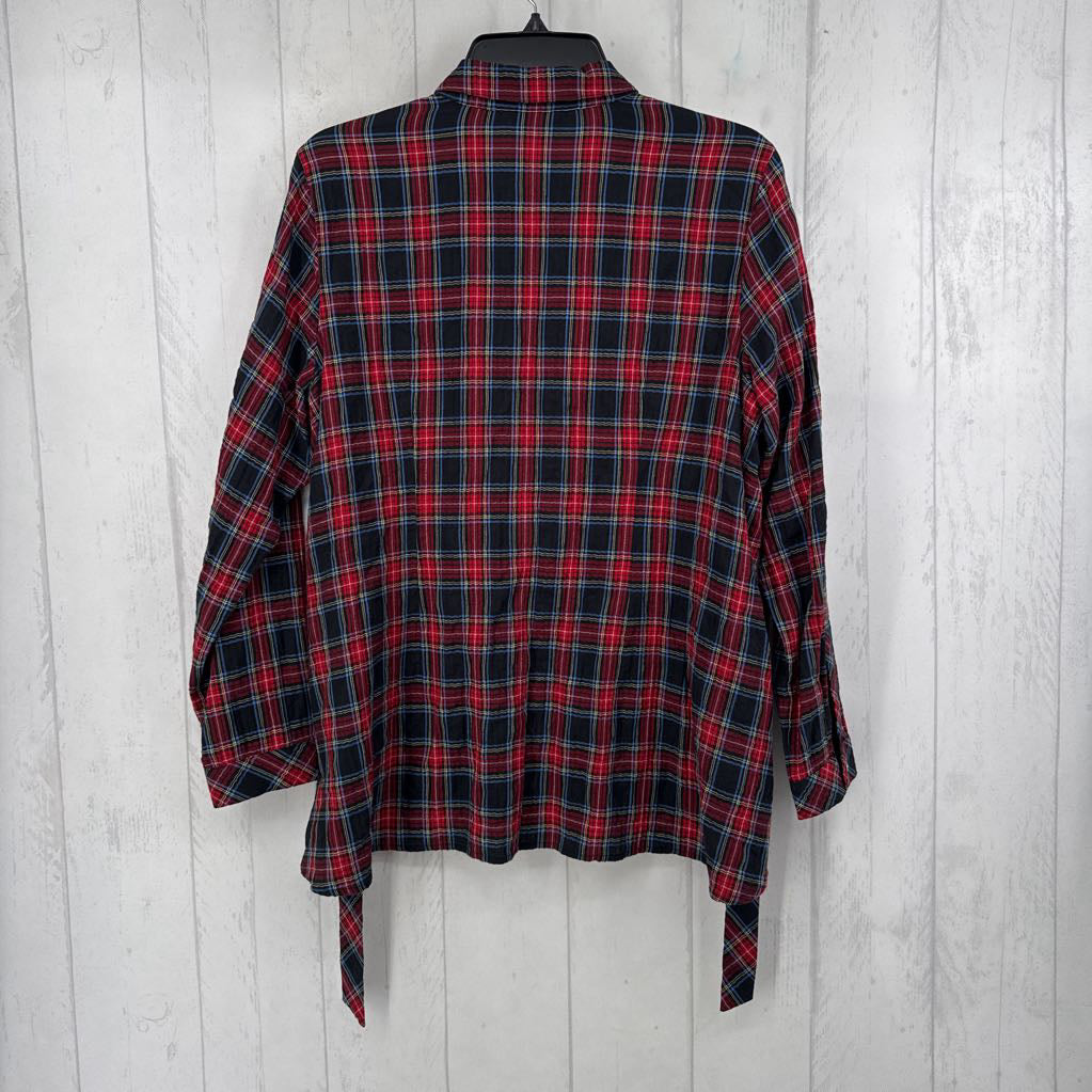 M plaid button down l/s top