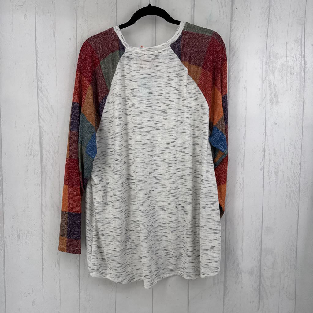 R35 2X mixed print l/s top