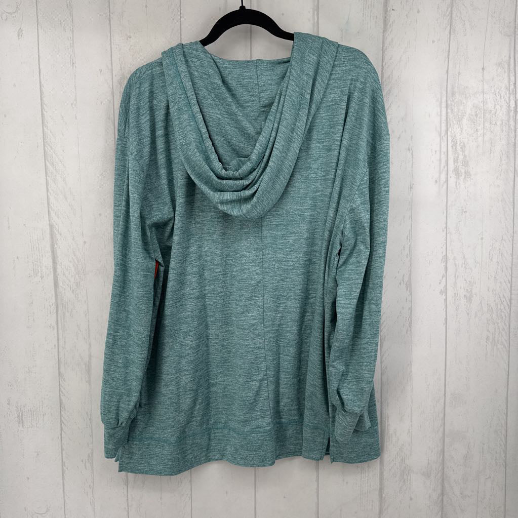 18/20 marled l/s pullover w/hood