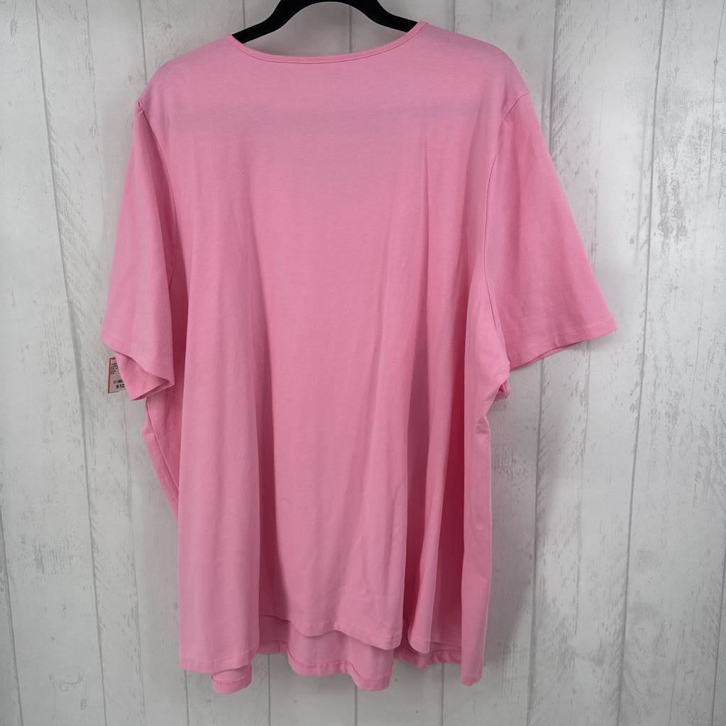 2X crochet neckline s/s tee