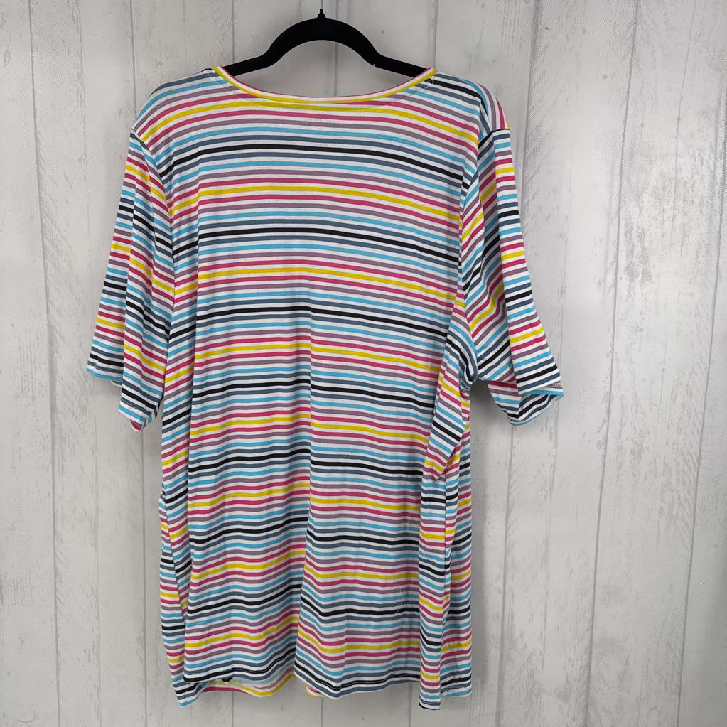 22/24 striped v-neck s/s tee