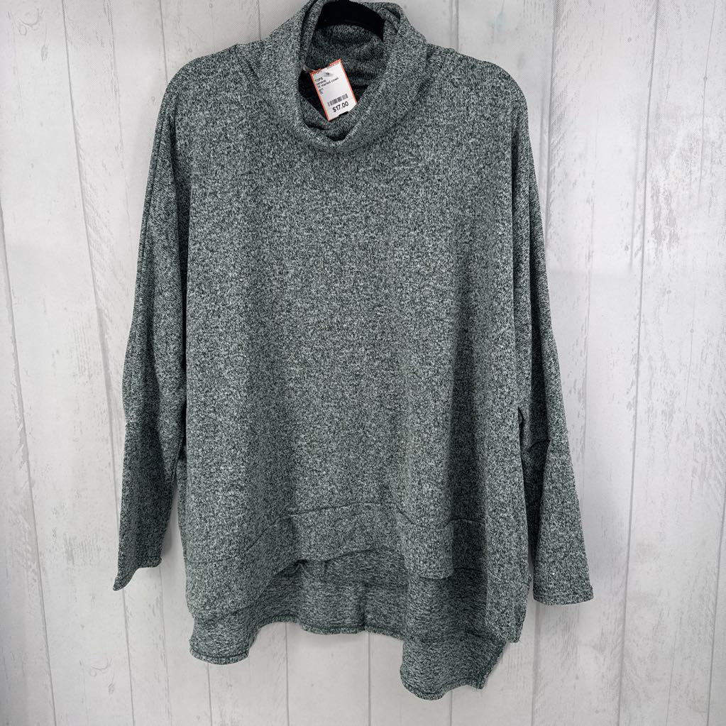 1X marled cowl-neck top