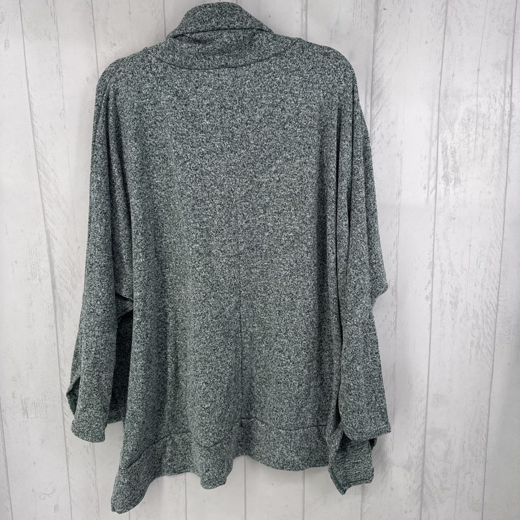 1X marled cowl-neck top