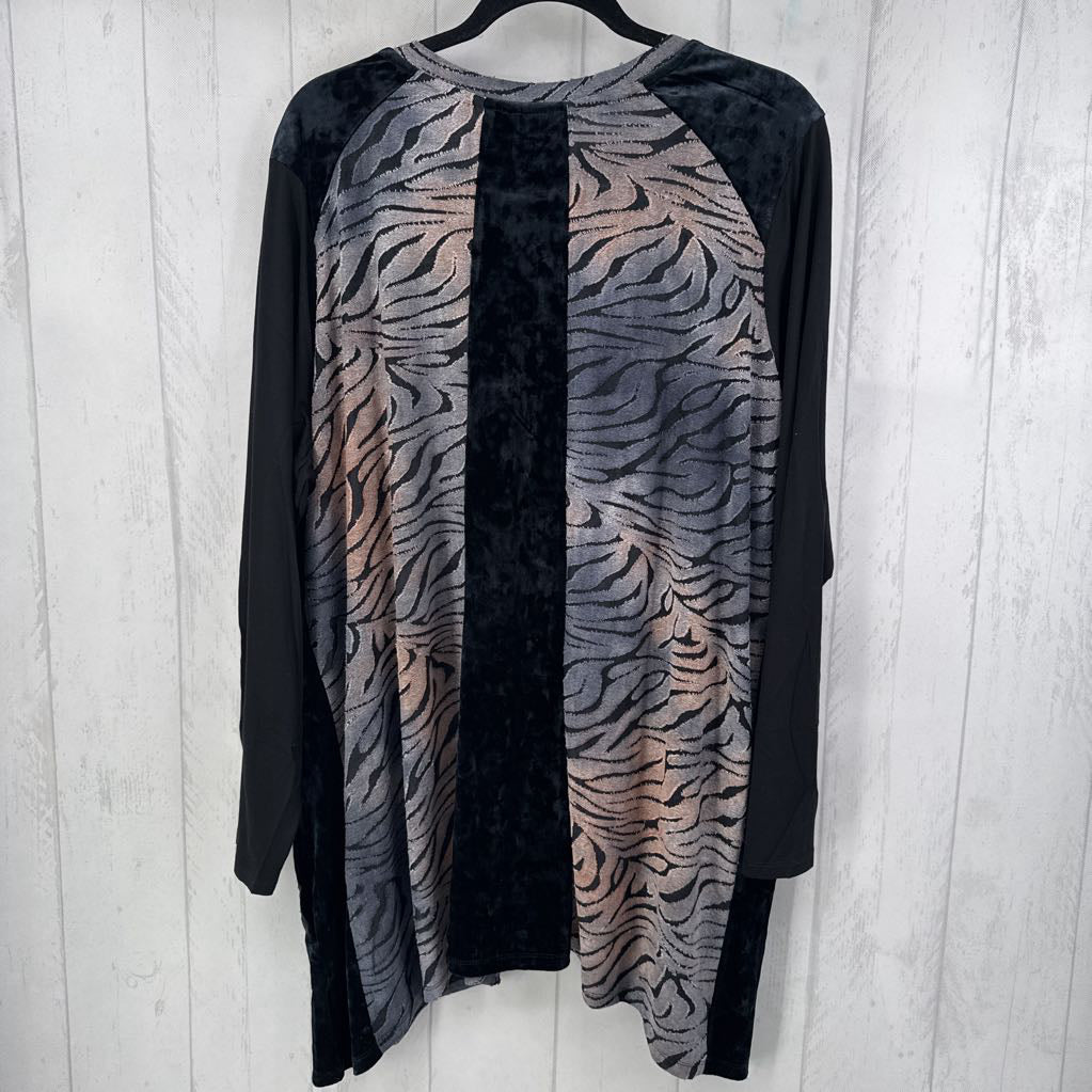 3X zebra print l/s tunic