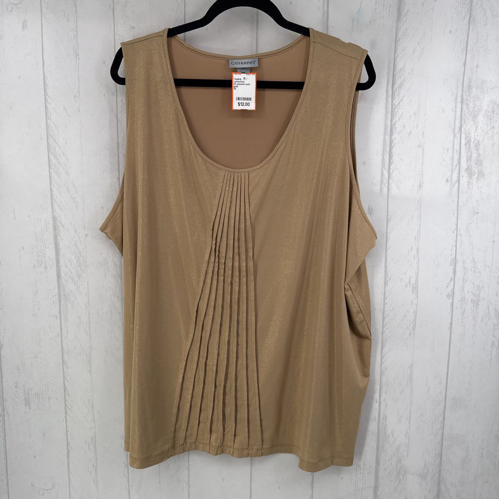 3X pleated tank